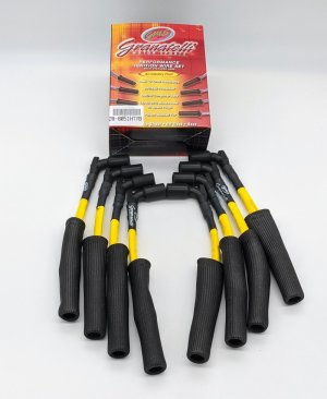 Chevrolet Corvette C8 Ignition Wire Connector Kit - Granatelli Motor Sports - Hi-Perf C-N-P with Black Sleeve - Yellow - `20-`23